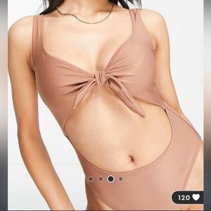 🚨LAST CHANCE🚨 NWT ASOS • Brave Soul Scoop Neck One Piece Tie Front Swimsuit